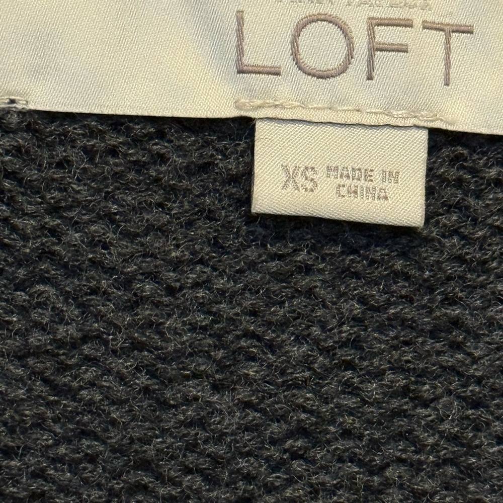 LOFT Charcoal Knit Cardigan - Picture 6 of 7